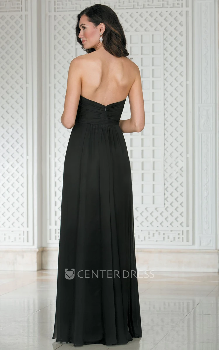 Sweetheart A-Line Floor-Length Bridesmaid Dress With Crisscross Ruches