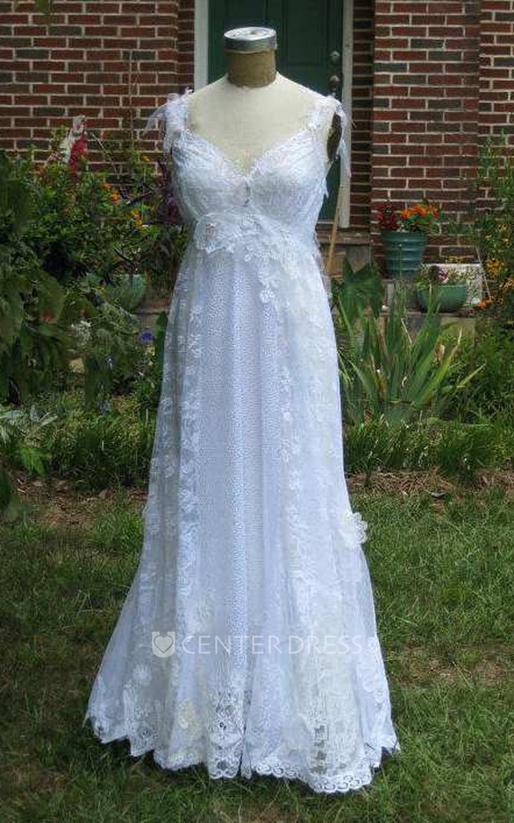 Hippie lace cheap wedding dress