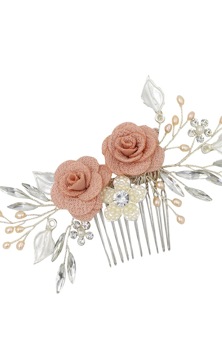 Forest Style Chic Rhinestone Hair Combs with Flowers