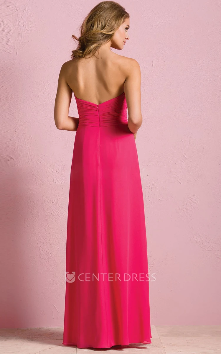 Sweetheart A-Line Gown With Front Slit And Ruffles