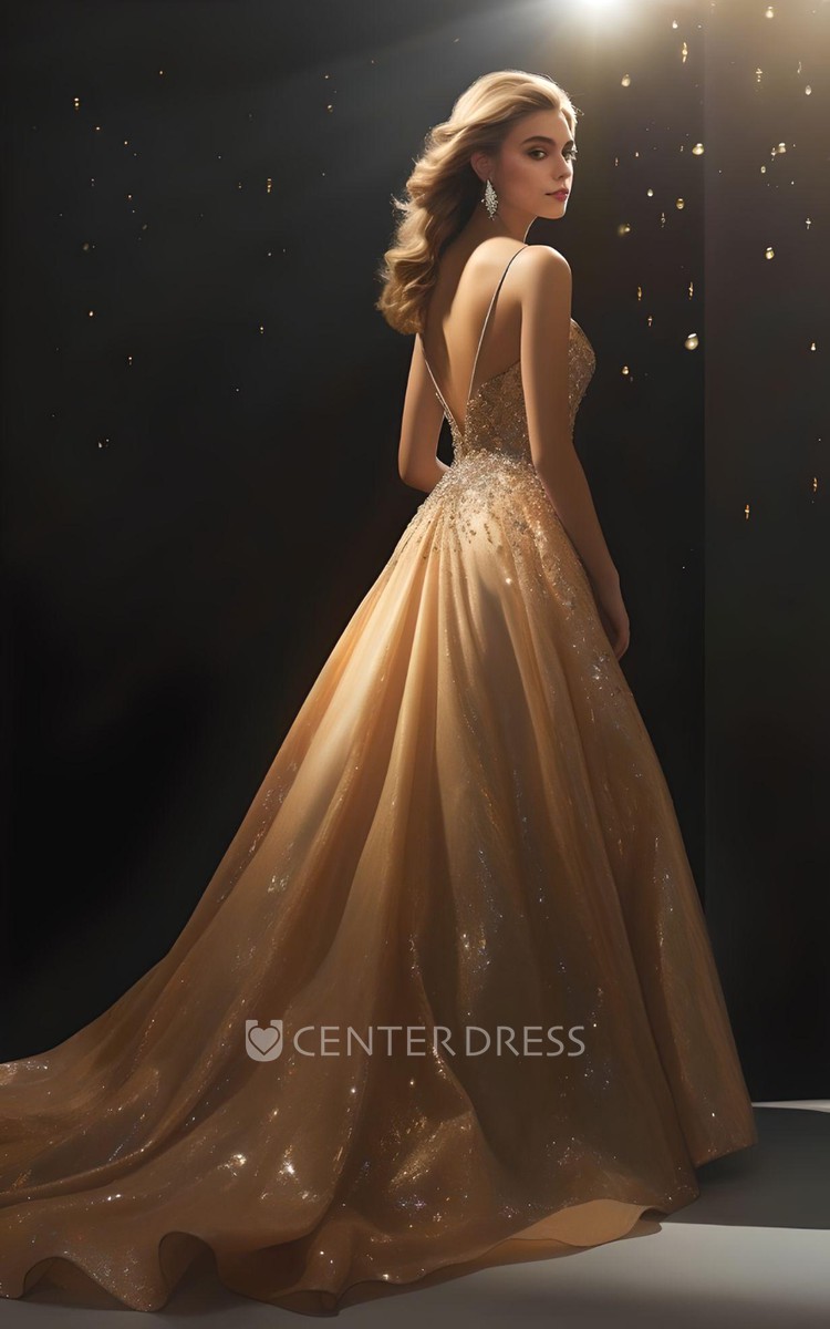 Gold Princess Prom Dresses