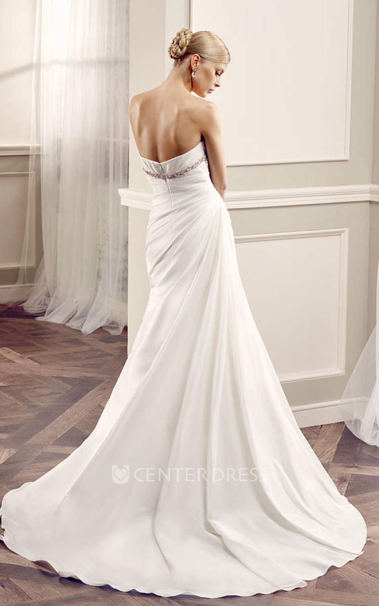 Draped Back Wedding Dress