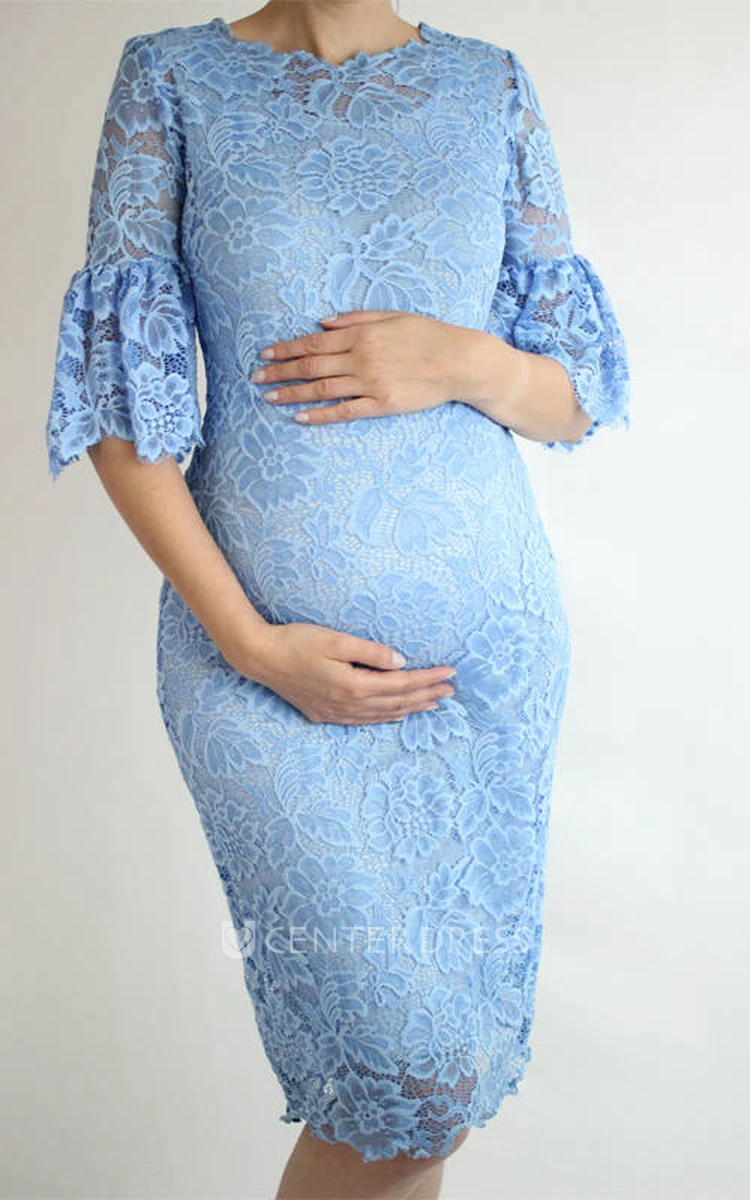 Sheath Knee-length Half Sleeve Empire Maternity Dress