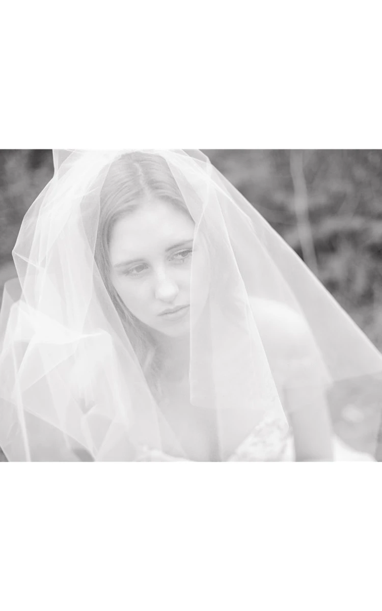 Double-layer Tulle Bride Wedding Veil With Insert Comb