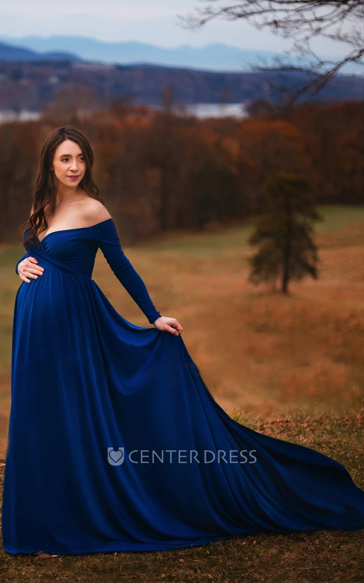Elegant Short Sleeves Sashes Cheap Maternity Dress for Photoshoot