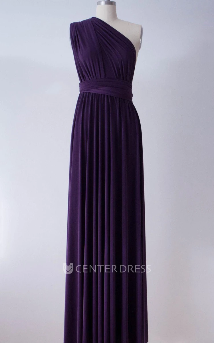 Purple Floor-length Jersey Dress