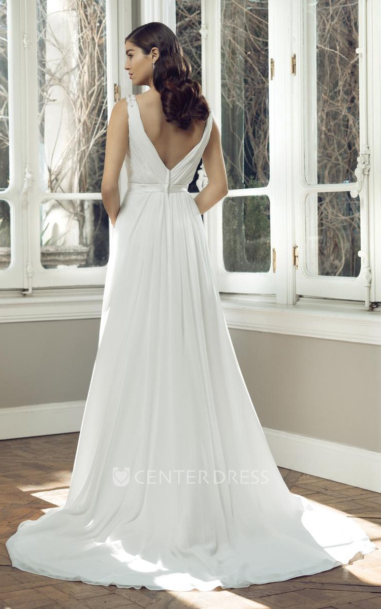 front criss cross wedding dress