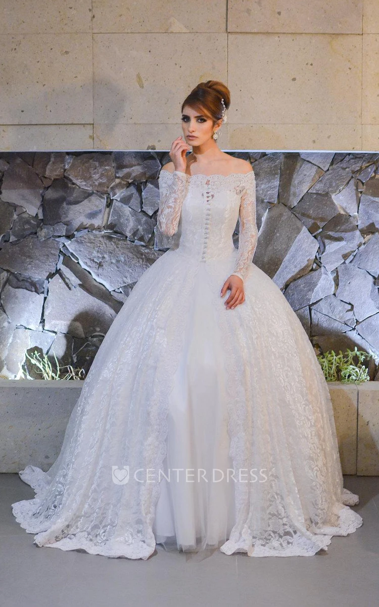 Long Sleeve Lace Satin Dress With Beading Embroideries