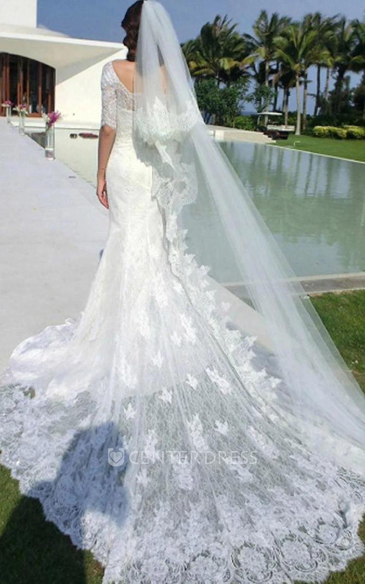 Mermaid Trumpet Off-the-shoulder Lace Zipper Wedding Dress