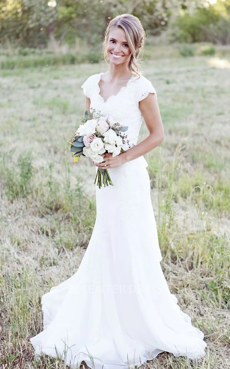 Country wedding dresses with cheap sleeves