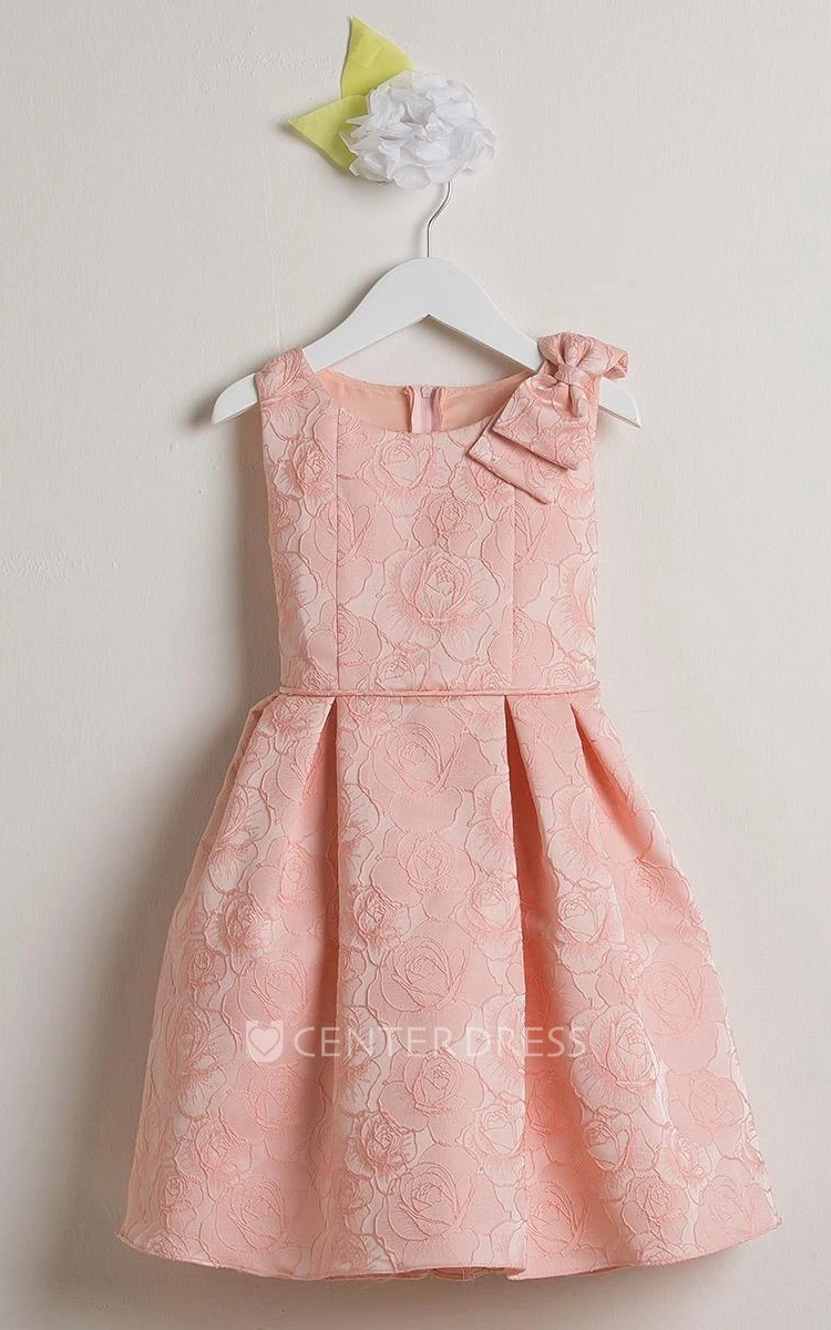 Tiered Pleated Flower Girl Dress With Sash