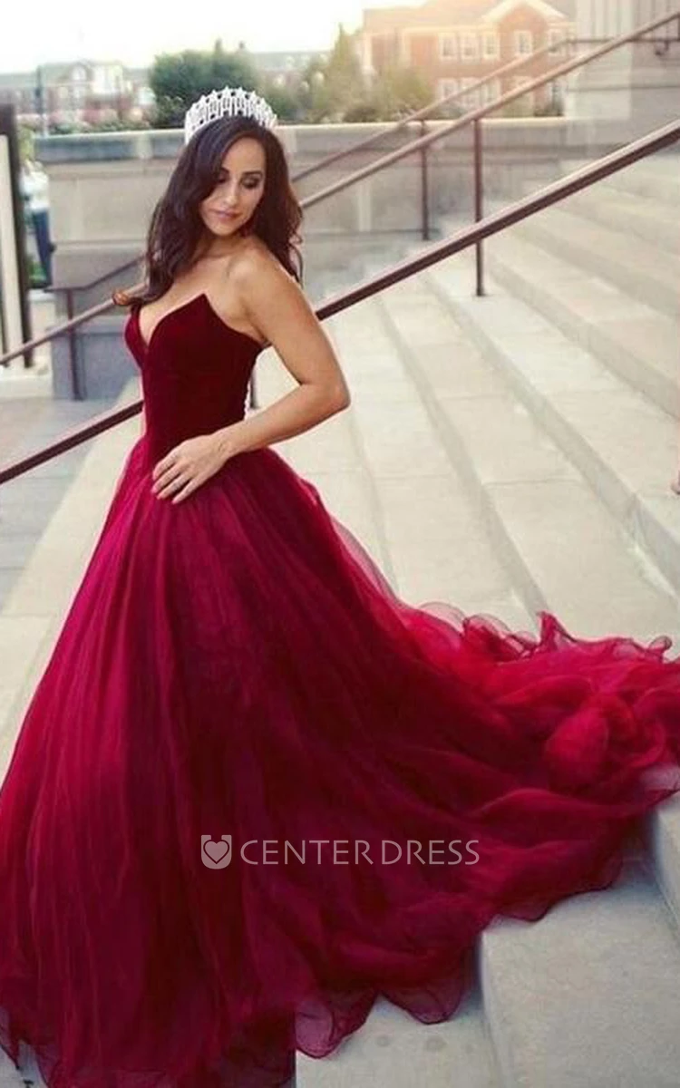 Ball Gown Sleeveless Tulle Romantic Evening Dress with Ruffles