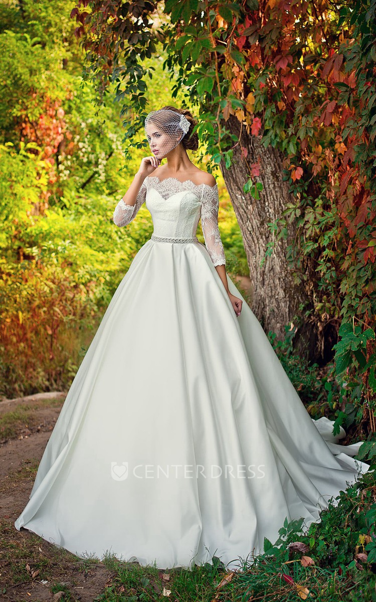 Satin bodice outlet wedding dress