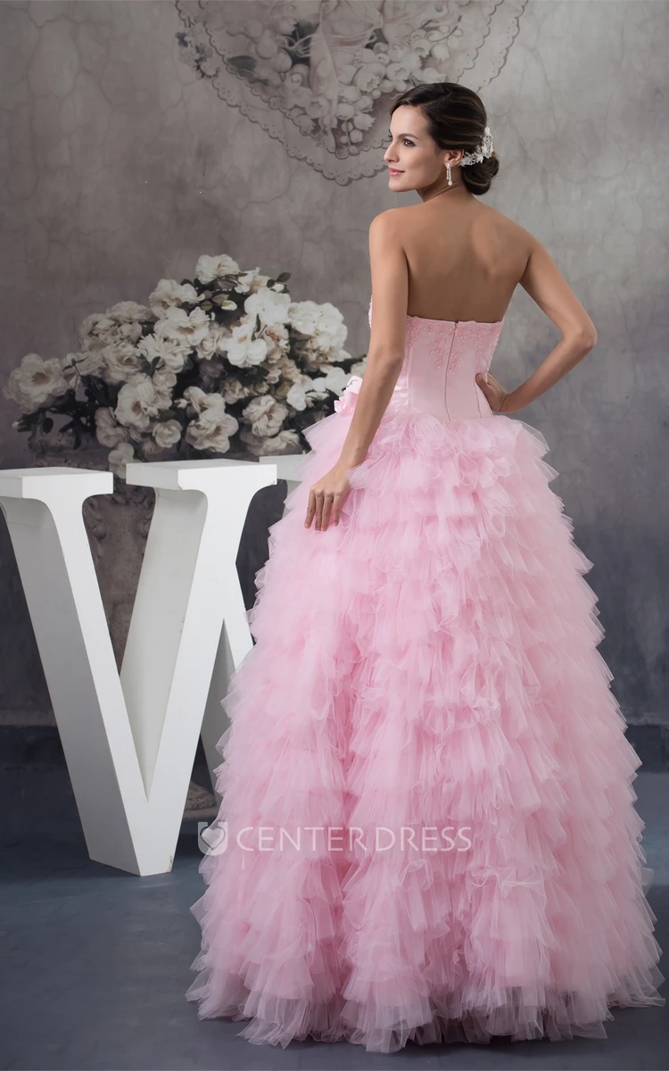 Ruffled Strapless Ball Gown Tulle Quinceanera Dress with Bolero - UCenter  Dress