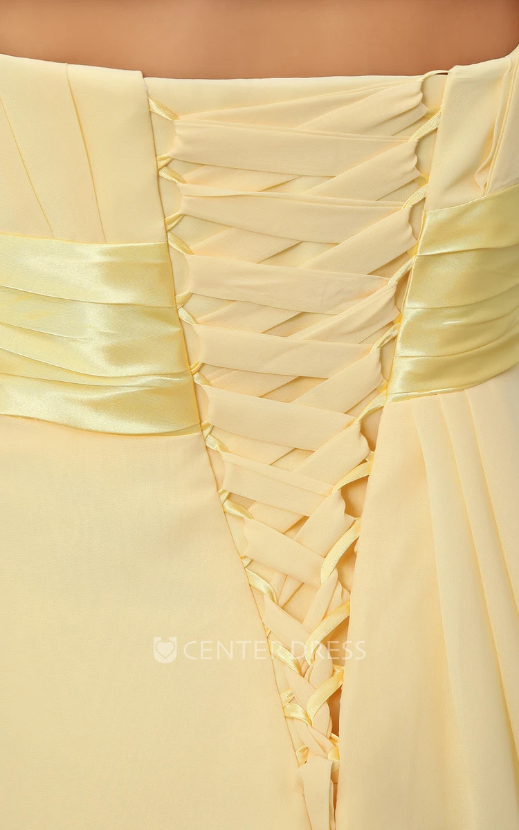 One-Shoulder A-Line Chiffon Short Prom Dress With Ruching