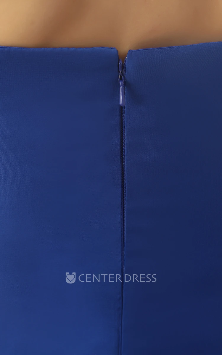 Sleeveless Empire Chiffon Floor-Length Dress Criss-Cross Ruching