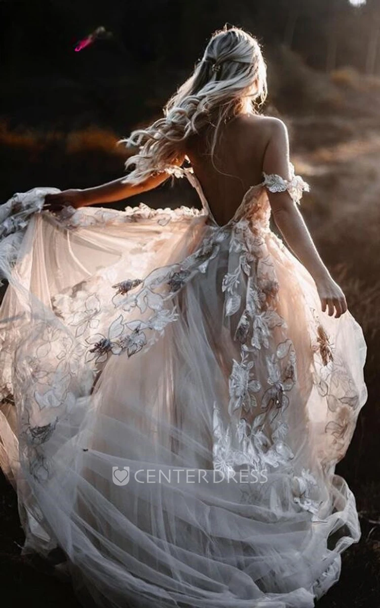 Ethereal Tulle A-Line Wedding Dress with Appliques