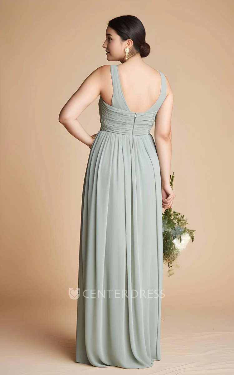 Sweetheart Floor-length Plus Size Chiffon Bridesmaid Dress 2024 Simple Casual Bohemian Elegant