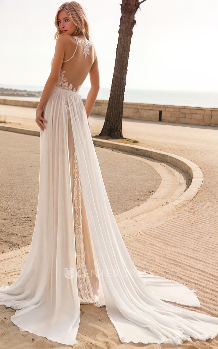 Vintage open back outlet wedding dresses