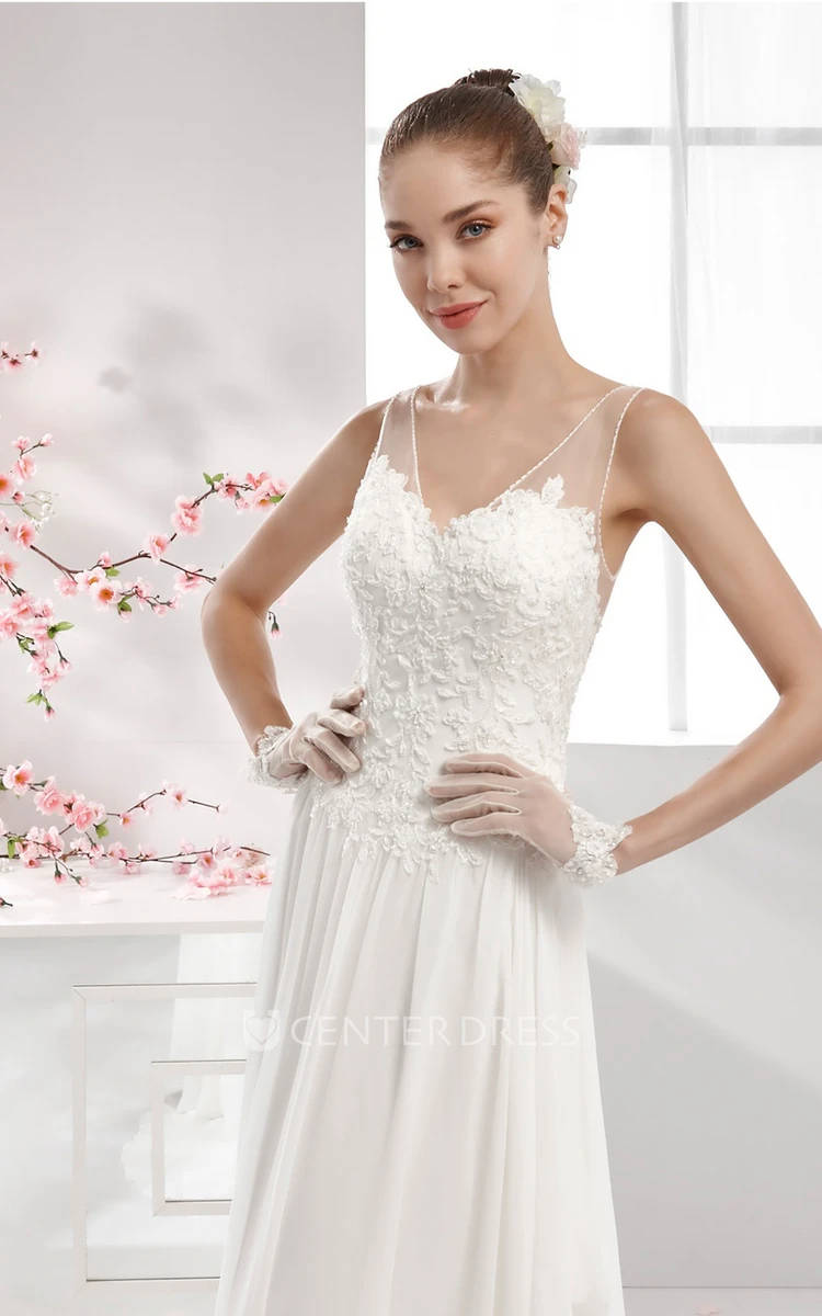 Sweetheart Draping Gown With Lace Bodice And Chiffon Skirt