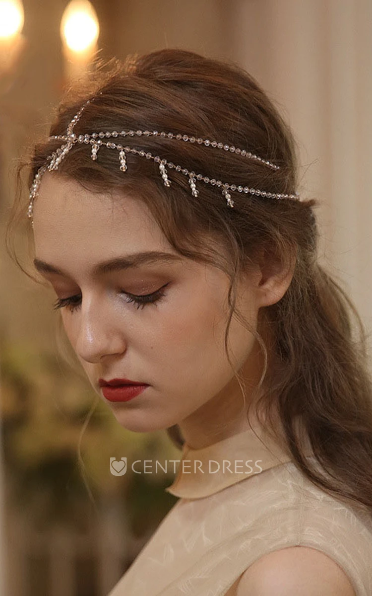 Classical Handmade Vintage Crystal Beaded Headband