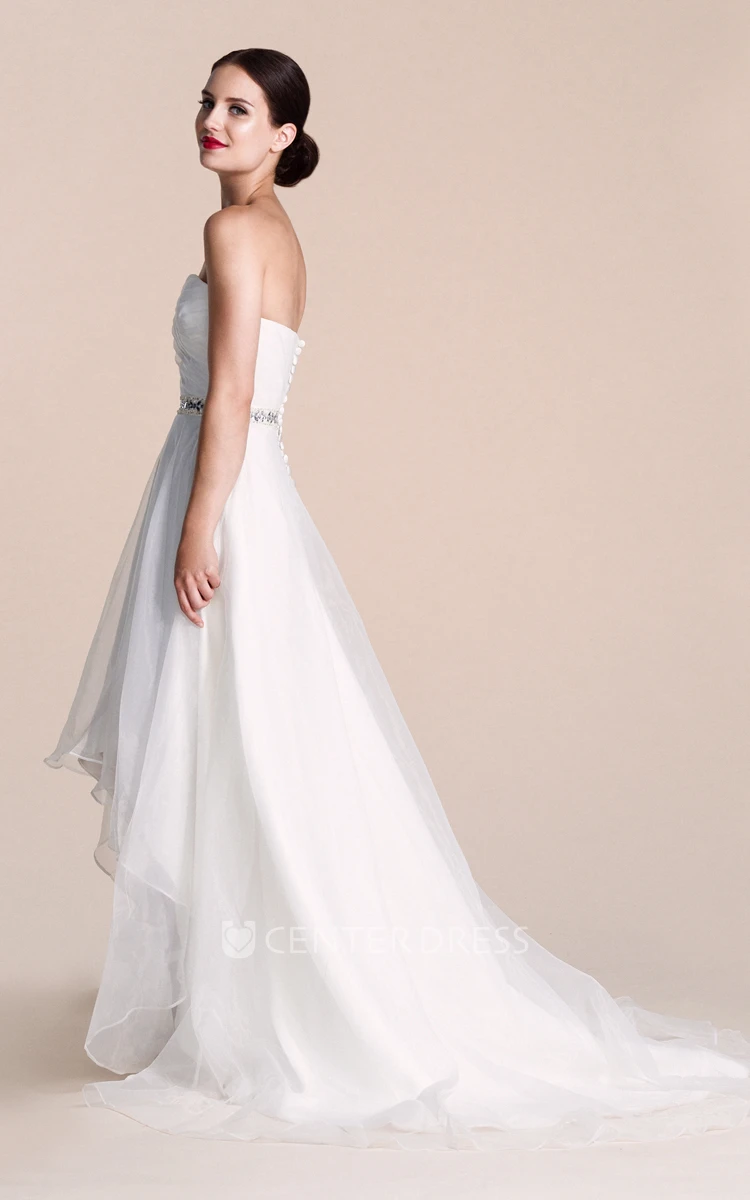 Sweetheart A-line High-low Wedding Dress With Beading