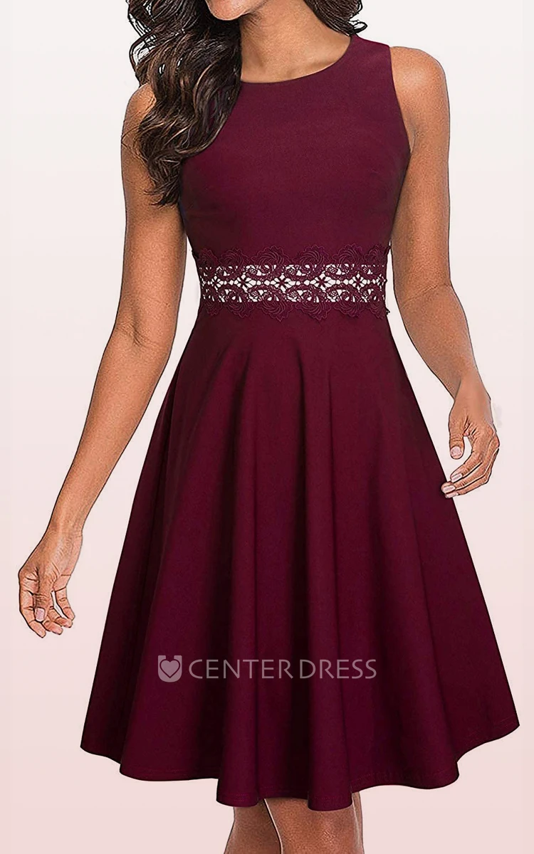 A Line Sleeveless Spandex Modest Elegant Zipper Dress with Appliques and Sash