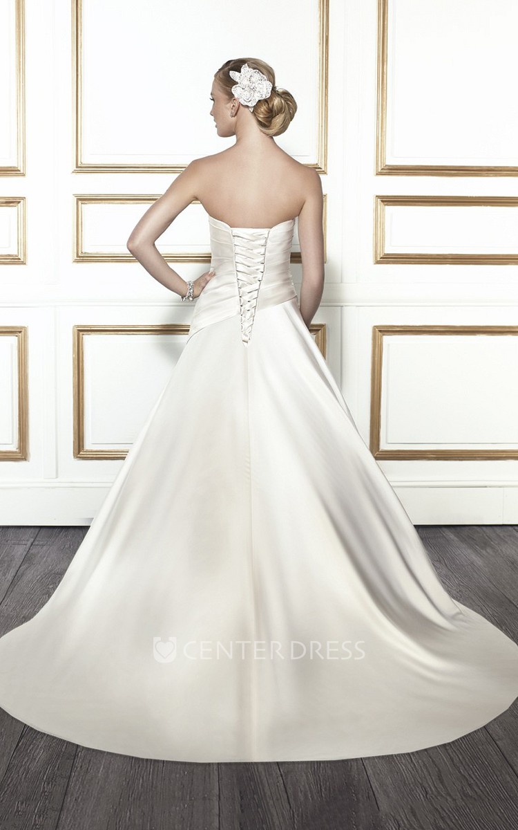 Draped Back Wedding Dress