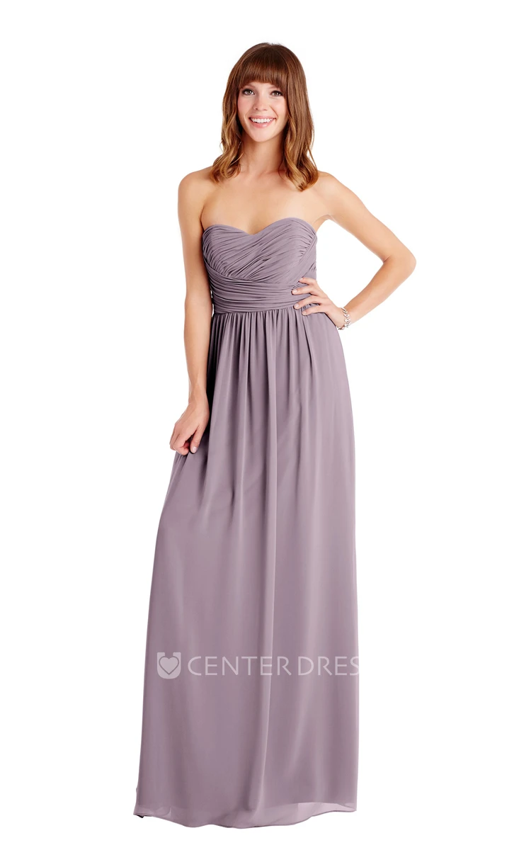 Ruched Sweetheart Sleeveless Chiffon Muti-Color Convertible Bridesmaid Dress