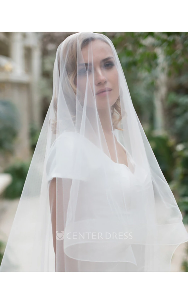 Simple Long Trailing Soft Tulle Wedding Veil