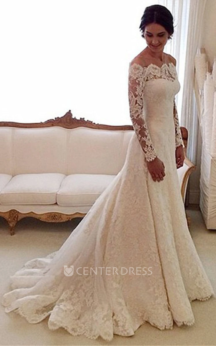 Off the shoulder vintage wedding outlet dress