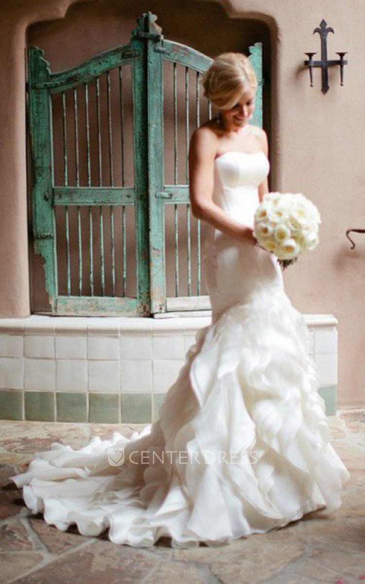 organza trumpet wedding dress