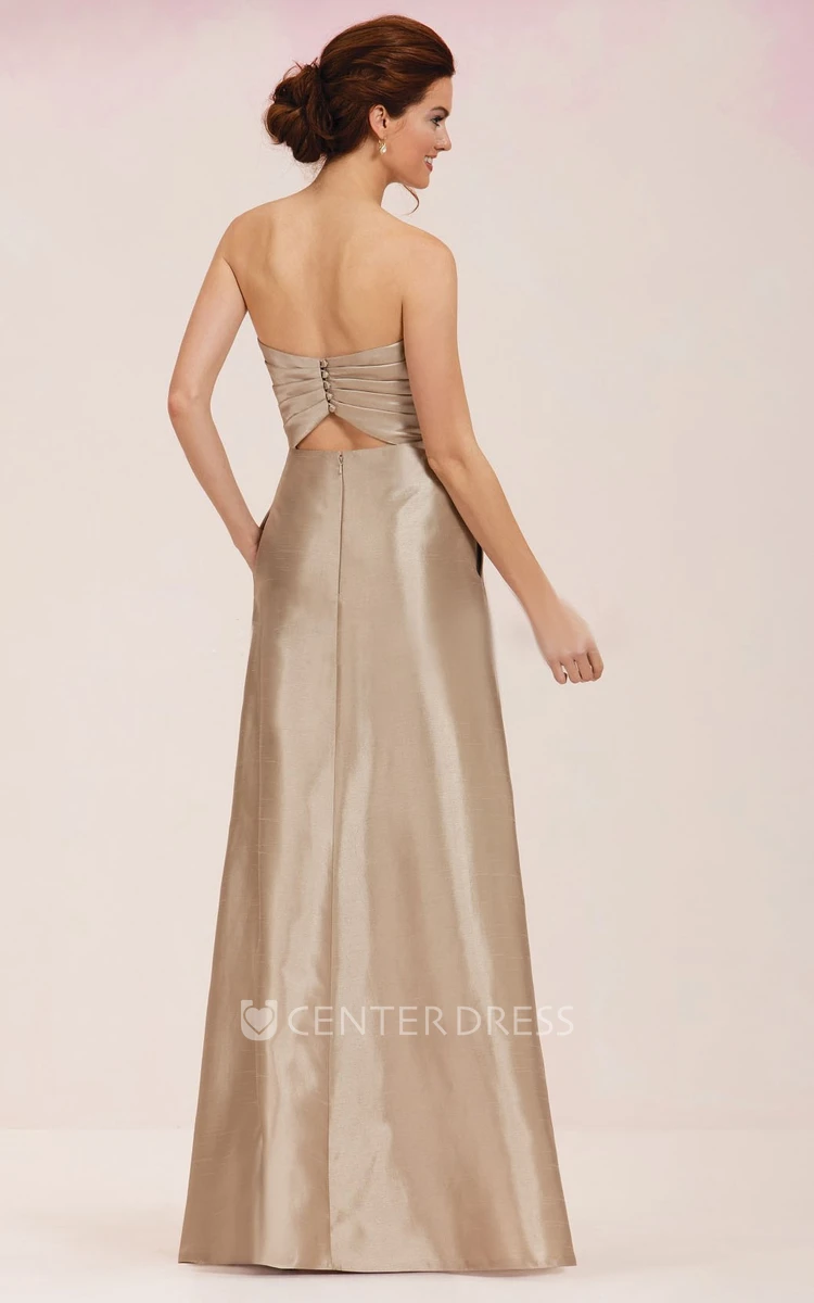 Sweetheart Floor-Length Bridesmaid Dress With Pockets And Keyhole Back