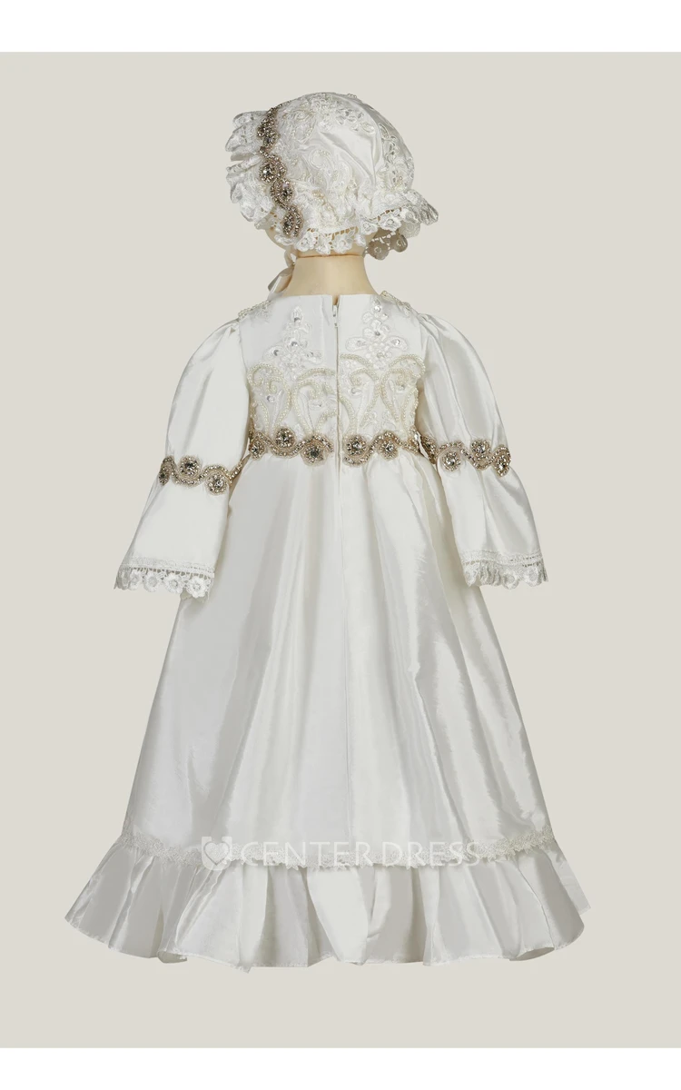 Vintage Christening Gown With Beadings And Pearls