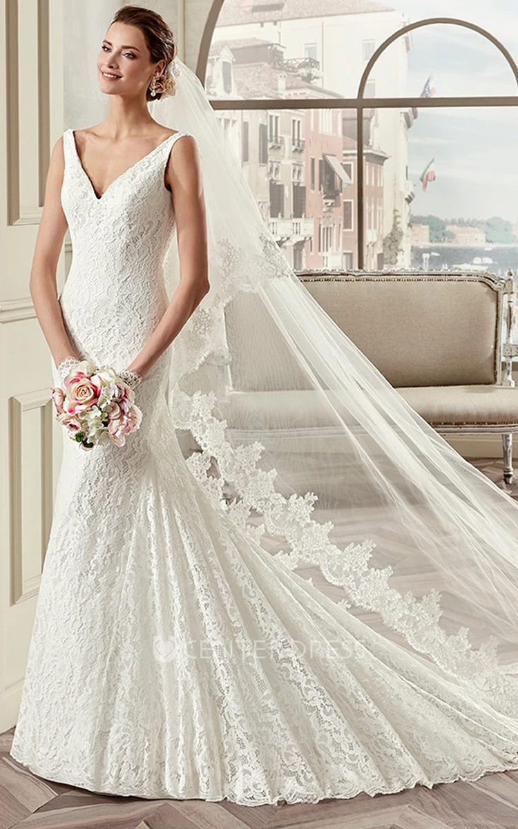 Sweetheart Sheath Lace Bridal Gown With Cap Sleeves And Open Back