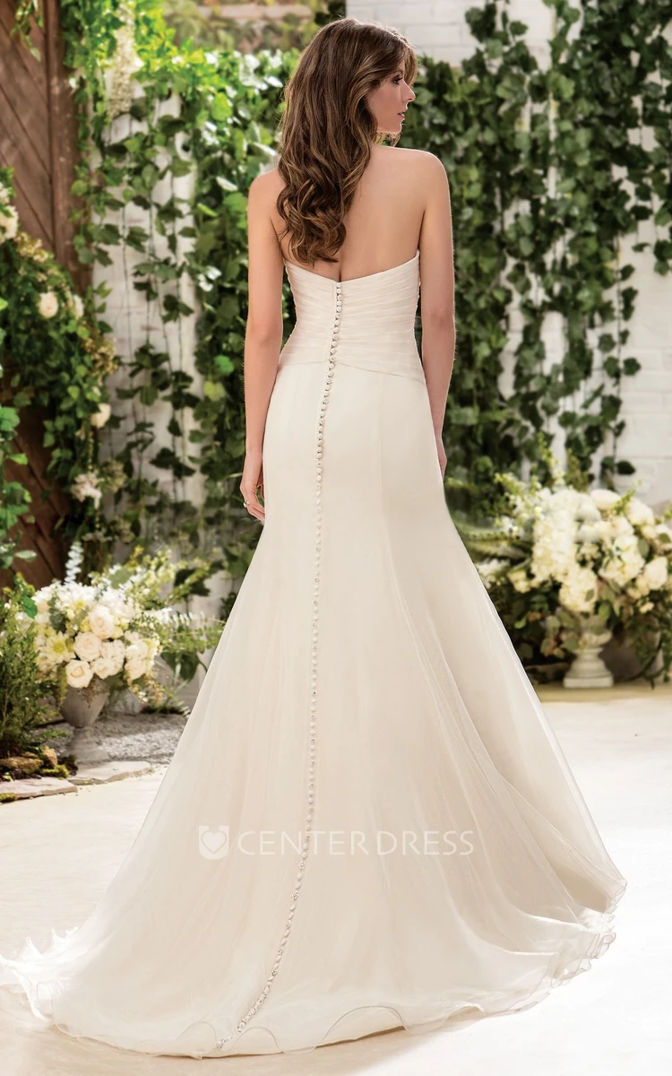 Sweetheart Trumpet Gown With Jewels And Detachable Cap Sleeves