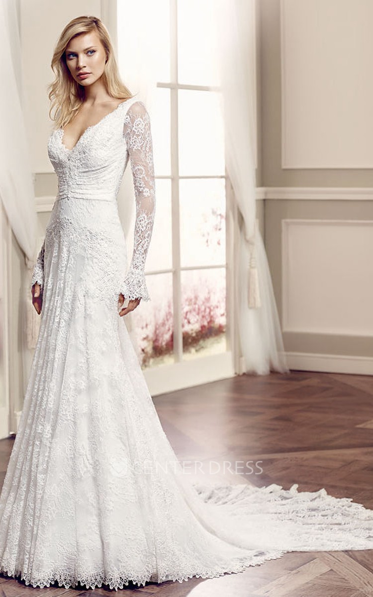 Watteau train 2024 wedding dress