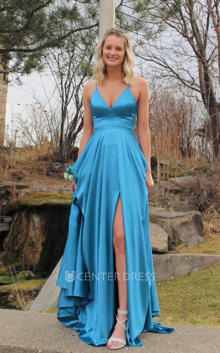 Sea Blue Evening Dress