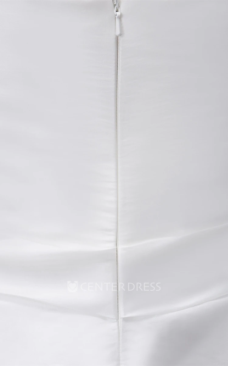 Floral Half-Sleeve Satin Mermaid Dress with Illusion Top