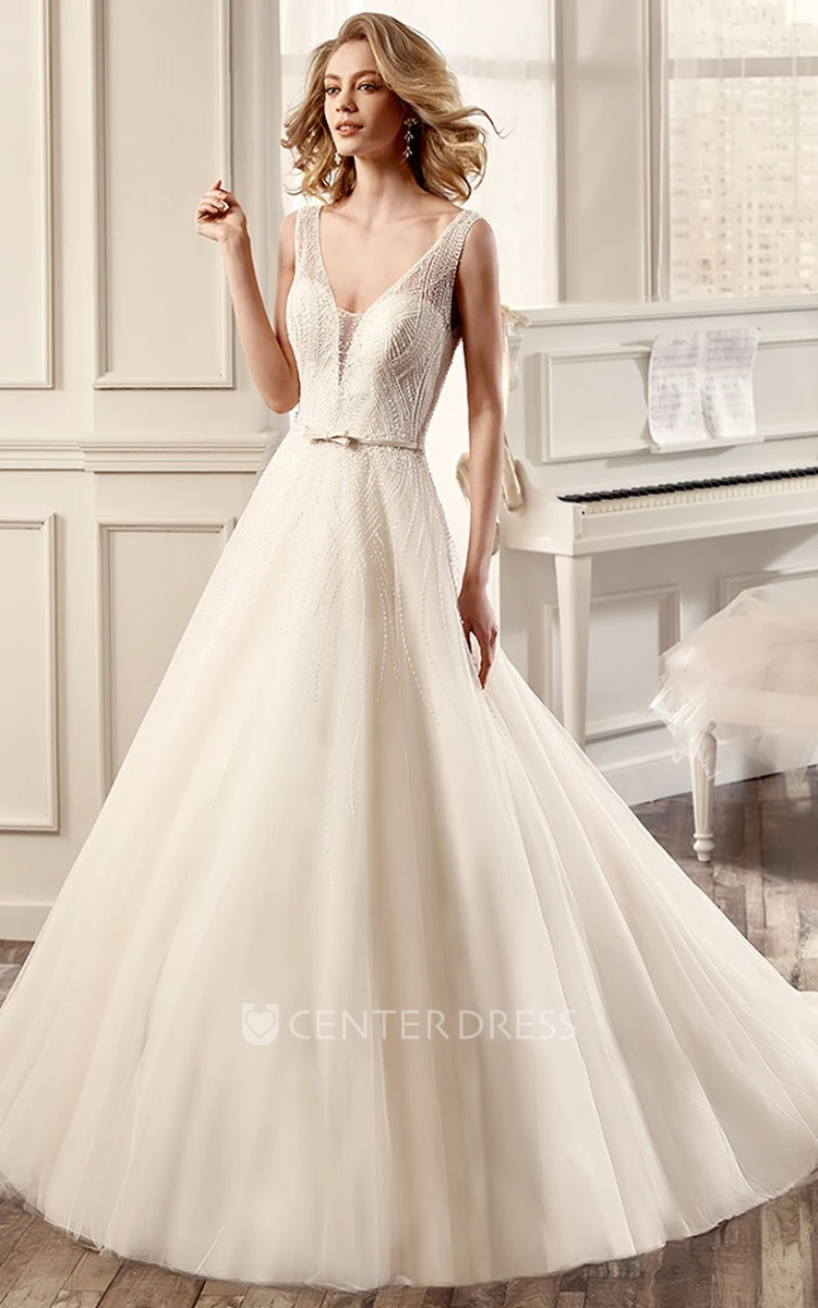 Sweetheart Strapless A-Line Wedding Dress With Illusive Back And Puffed Ruching Skirt
