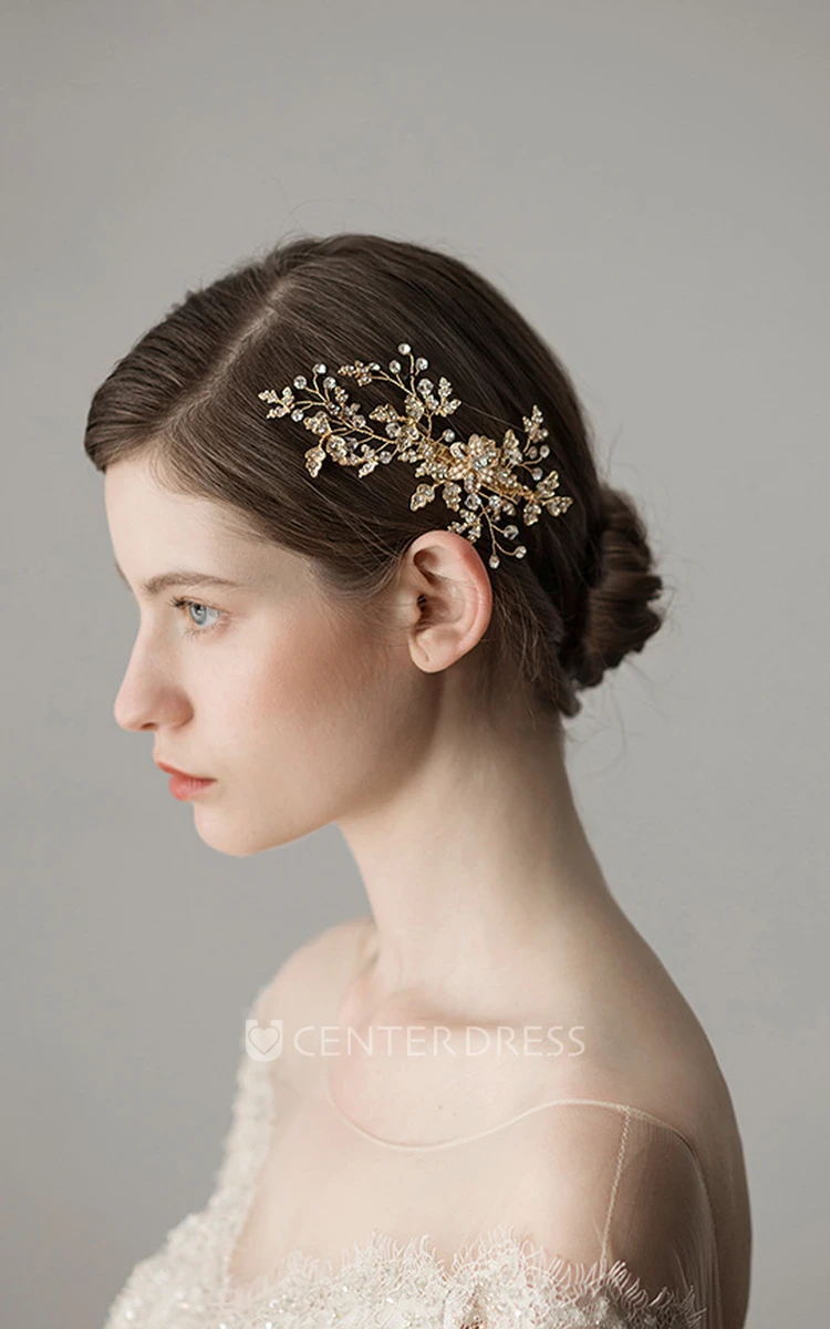 Flower Style Alloy Shining Bridal Headpiece