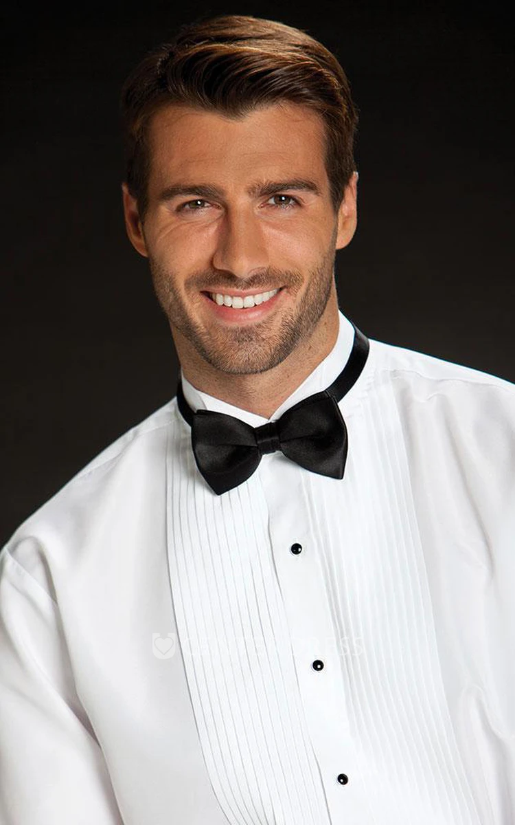 Men's White Pleated Tuxedo Shirt