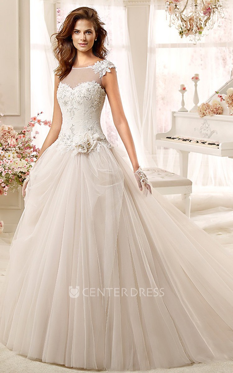 Low Back Ball Gown Wedding Dress