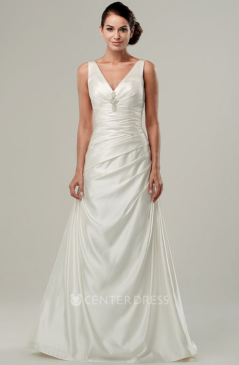 ruched a line wedding dress